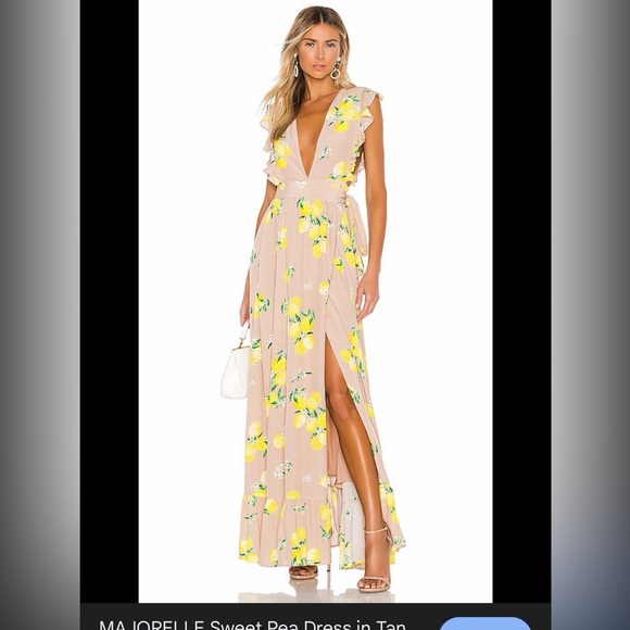 MAJORELLE Dresses & Skirts - Majorelle Sweet Pea Dress in Tan Lemon